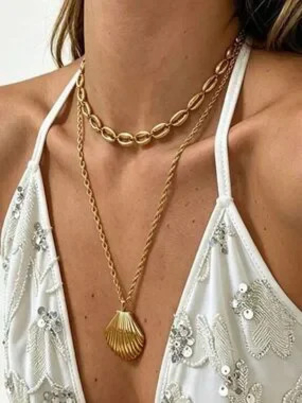 Shell?Pendant Necklace Set N2366